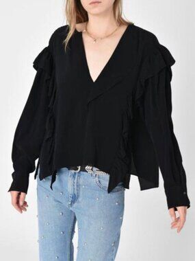 Isabel Marant Etoile "Welby" Top in Black, size 34. Fits like a size small ish